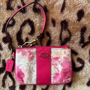 Coach Floral Pink Wristlet